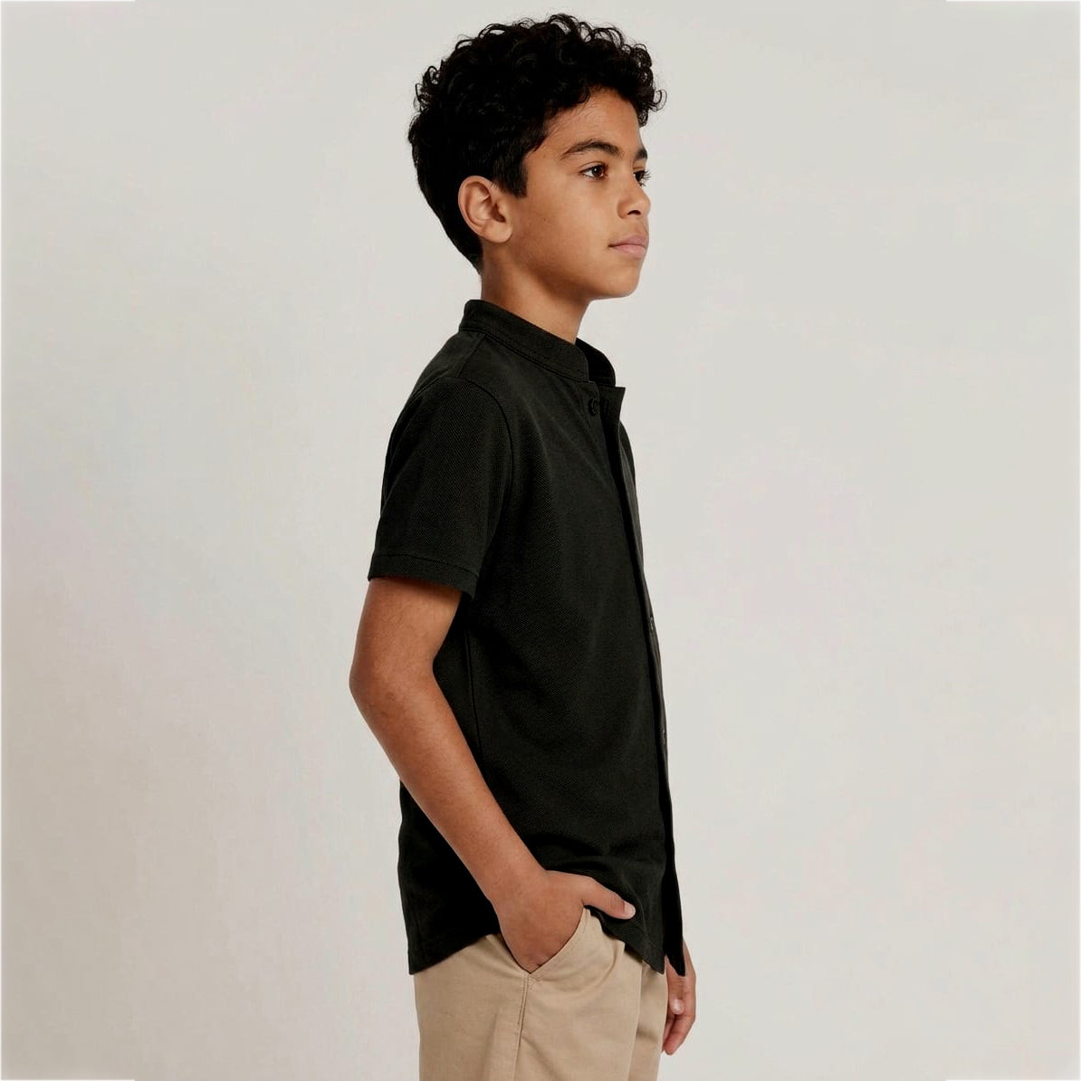 BOYS BASIC BUTTON DOWN BAN SHIRT