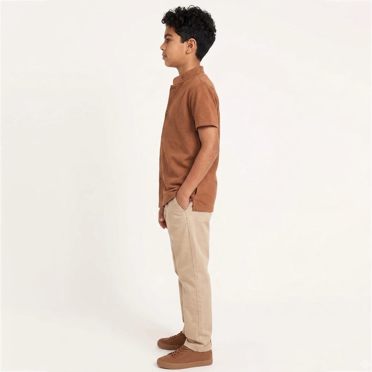 BOYS BASIC BUTTON DOWN BAN SHIRT