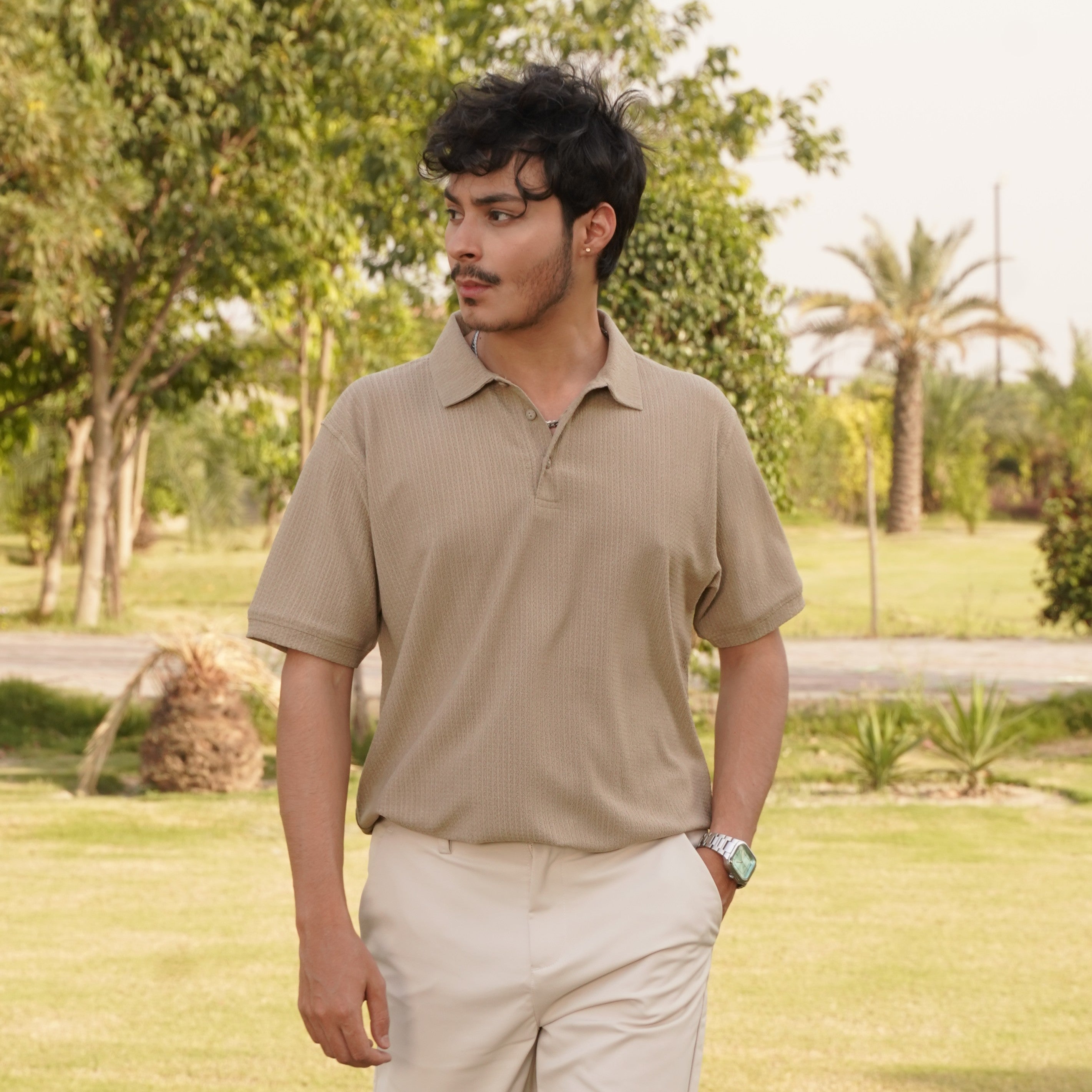 MEN'S TEXTURED POLO SHIRT