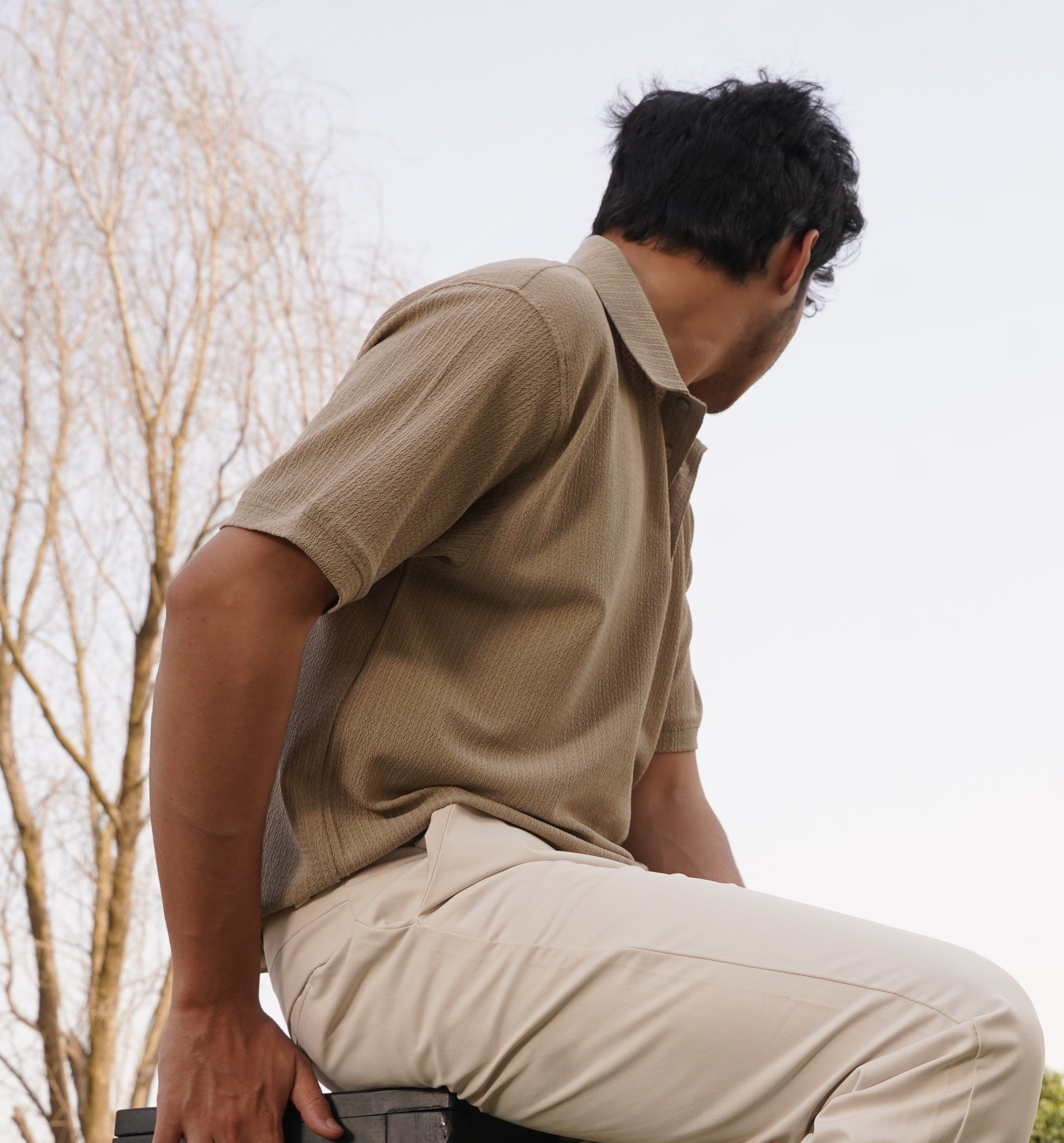 MEN'S TEXTURED POLO SHIRT
