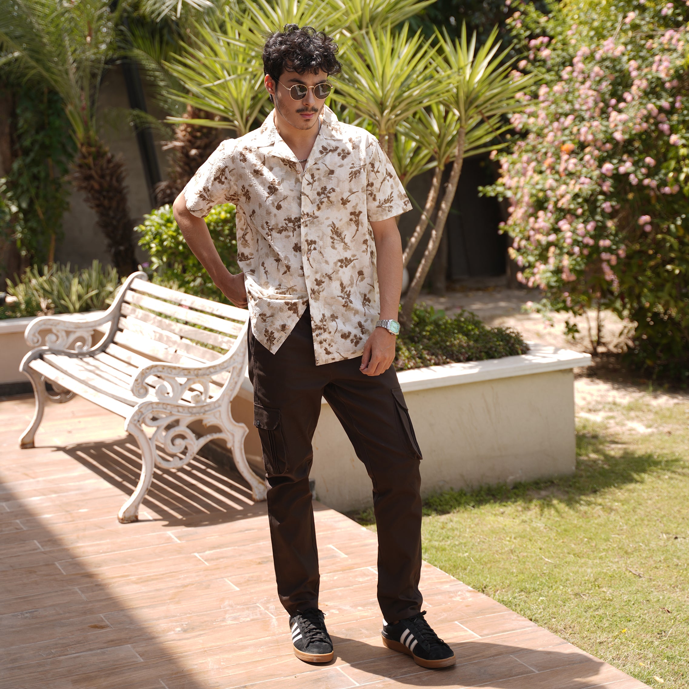 MEN'S PRINTED CAMP COLLAR SHIRT