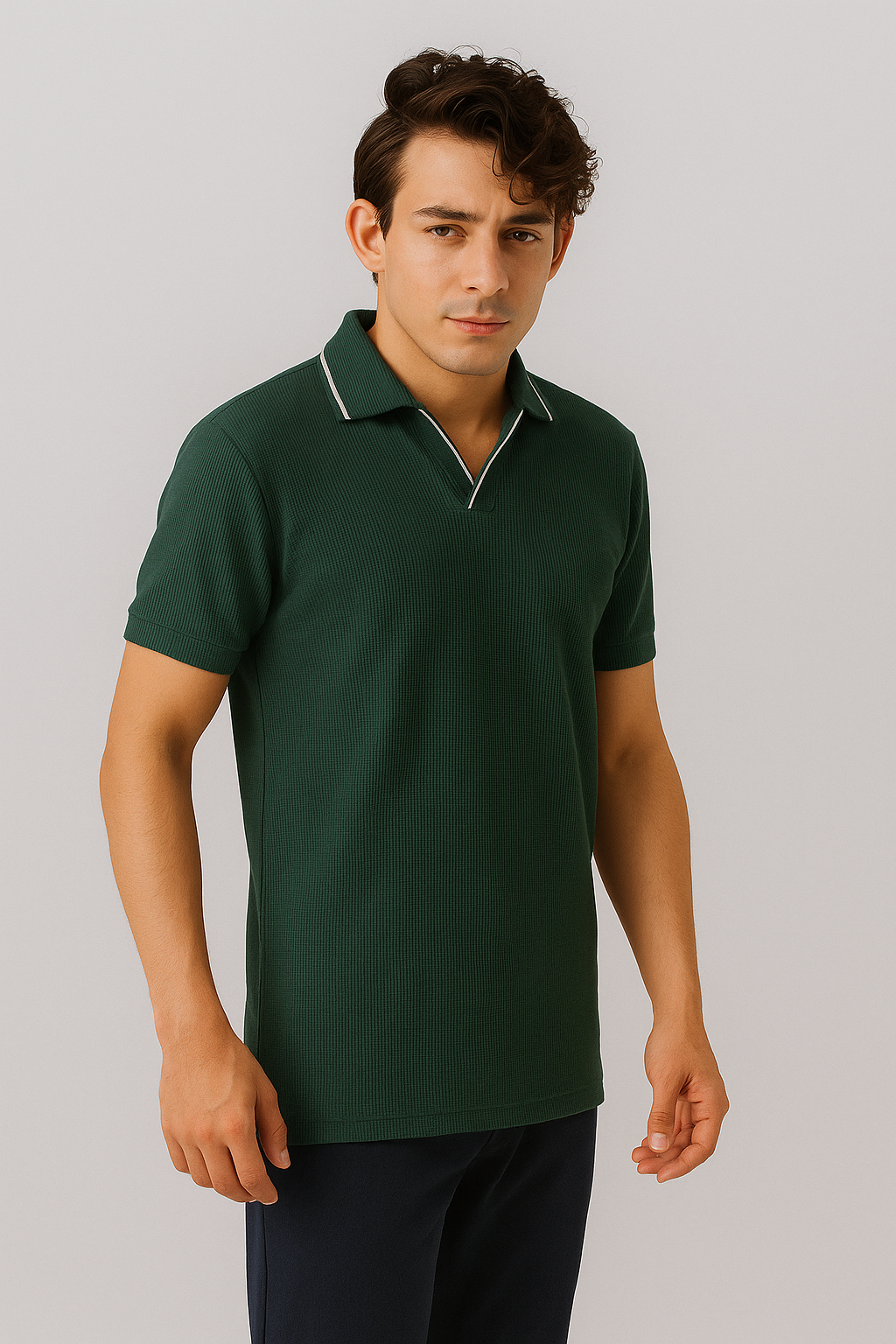 MEN'S TRENDY JOHNNY COLLAR POLO