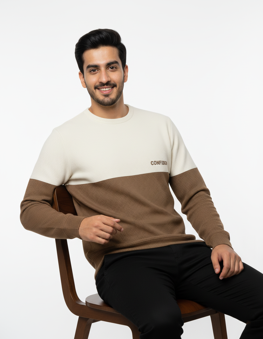 MEN'S HALF N HALF COLOR BLOCK SWEATSHIRT