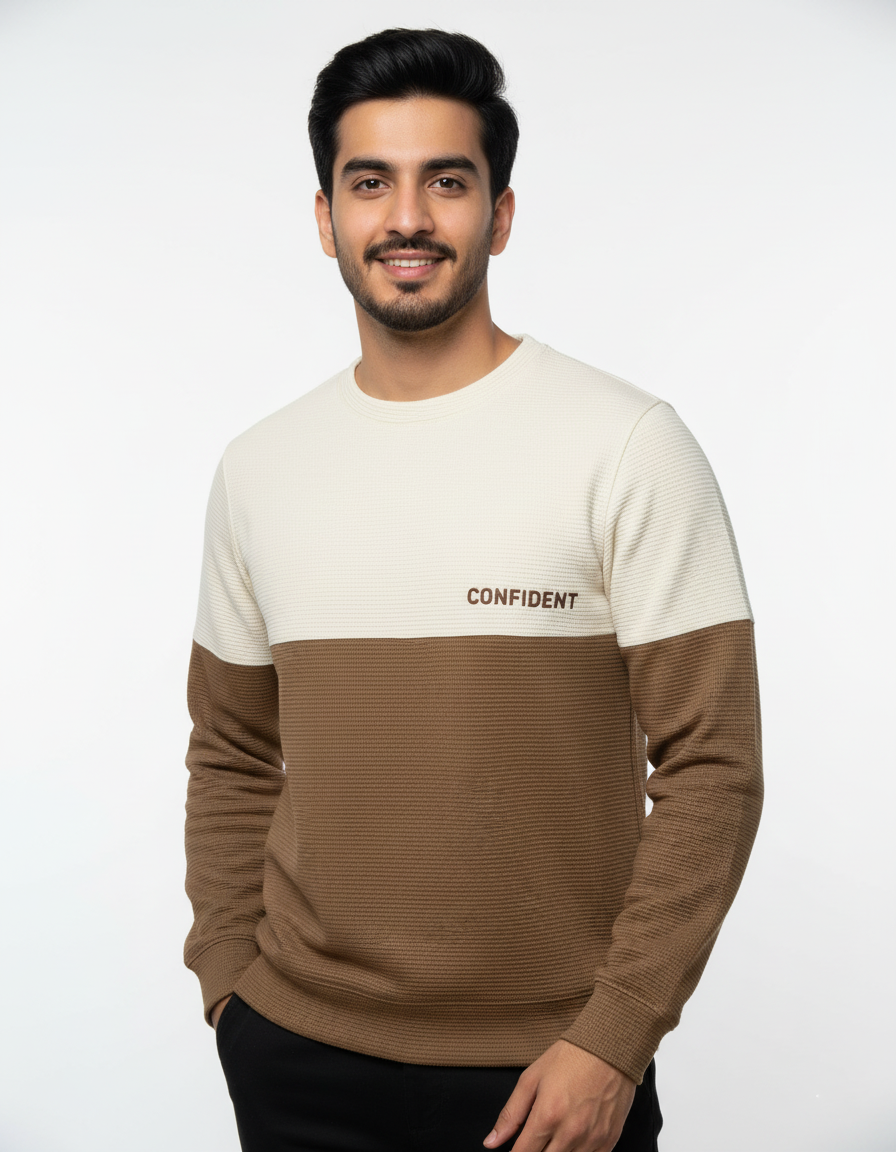 MEN'S HALF N HALF COLOR BLOCK SWEATSHIRT