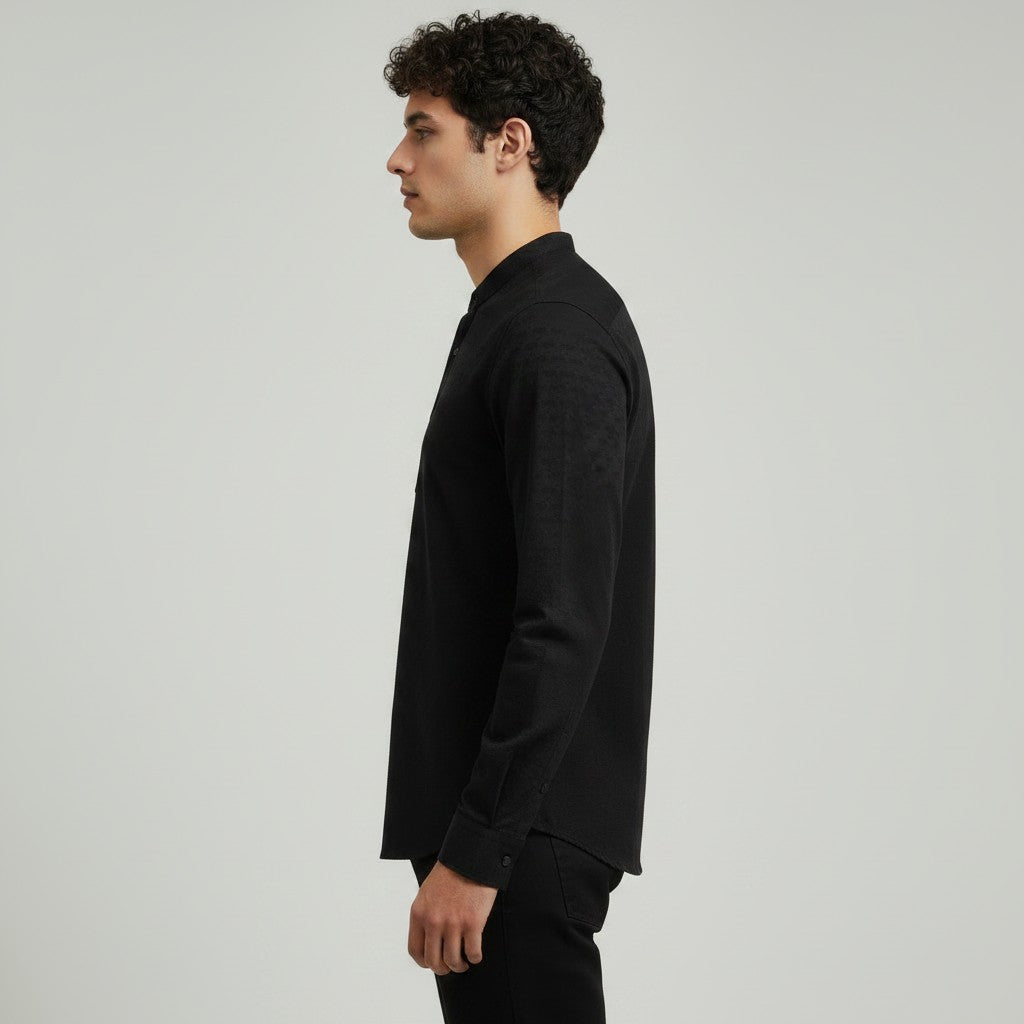 MEN'S BAN COLLAR SHIRT