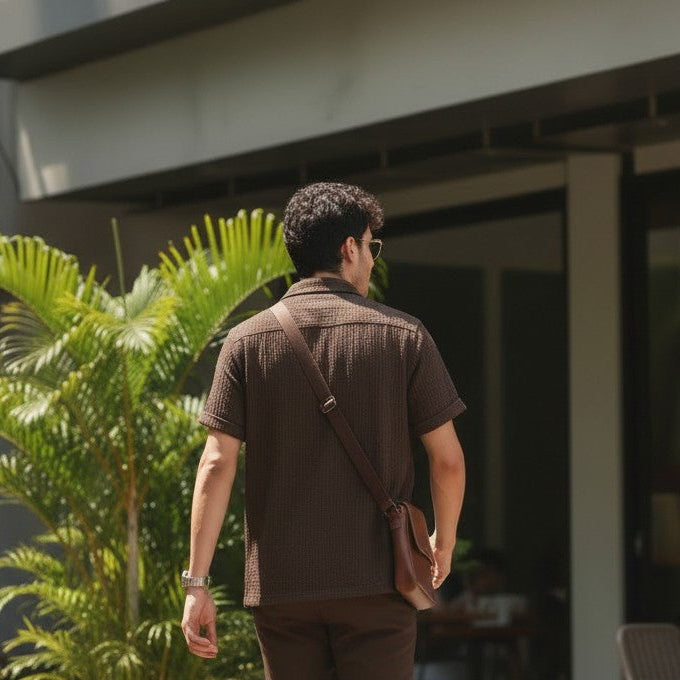 MEN'S TEXTURE BUTTON DOWN SHIRT