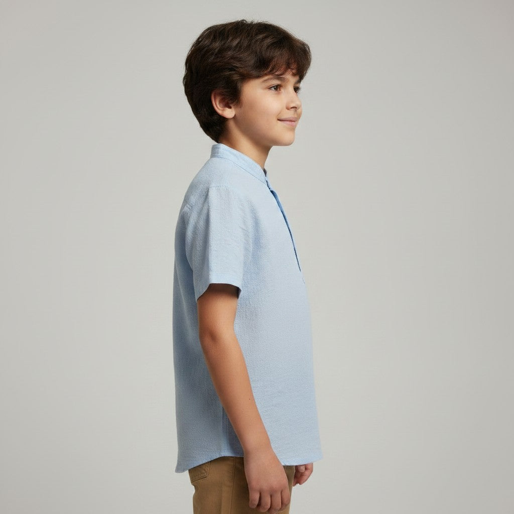 BOY'S BAN COLLAR SHIRT