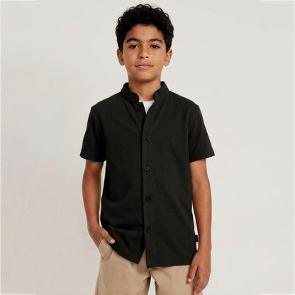 BOYS BASIC BUTTON DOWN BAN SHIRT