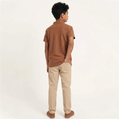 BOYS BASIC BUTTON DOWN BAN SHIRT