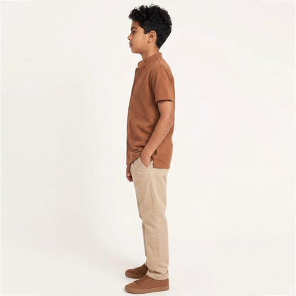 BOYS BASIC BUTTON DOWN BAN SHIRT