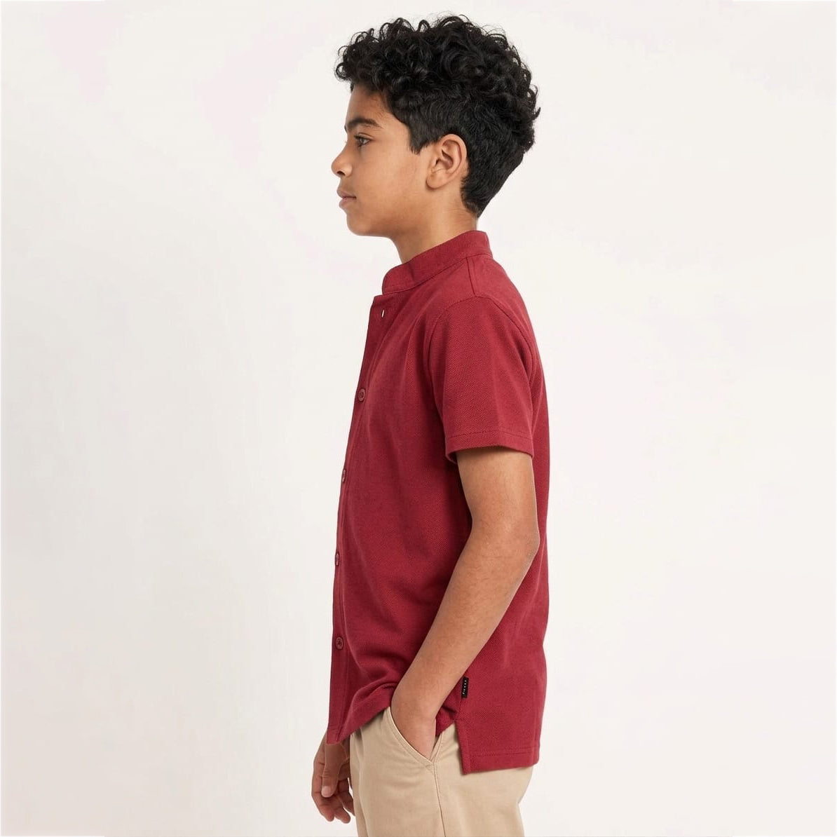 BOYS BASIC BUTTON DOWN BAN SHIRT