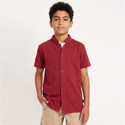 BOYS BASIC BUTTON DOWN BAN SHIRT