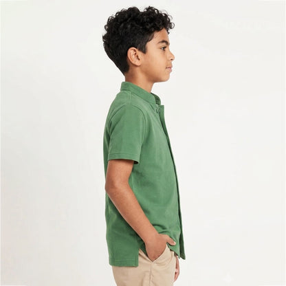 BOYS BASIC BUTTON DOWN BAN SHIRT