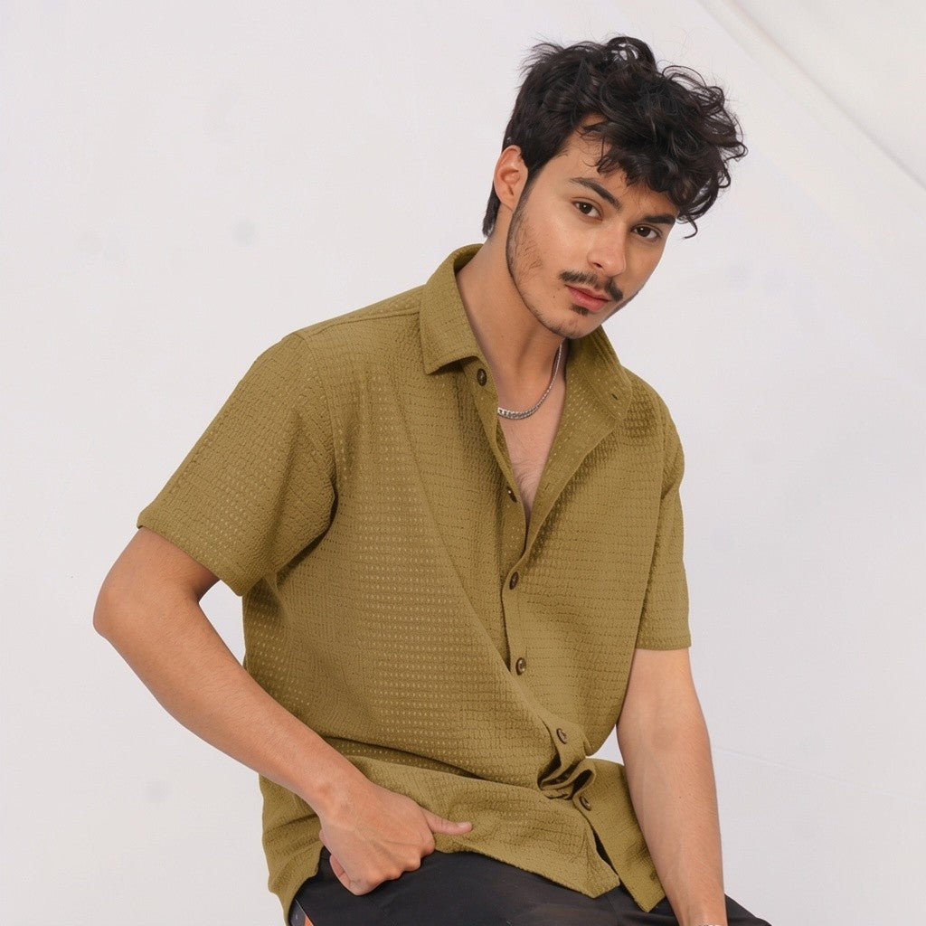 MEN'S TEXTURE BUTTON DOWN SHIRT