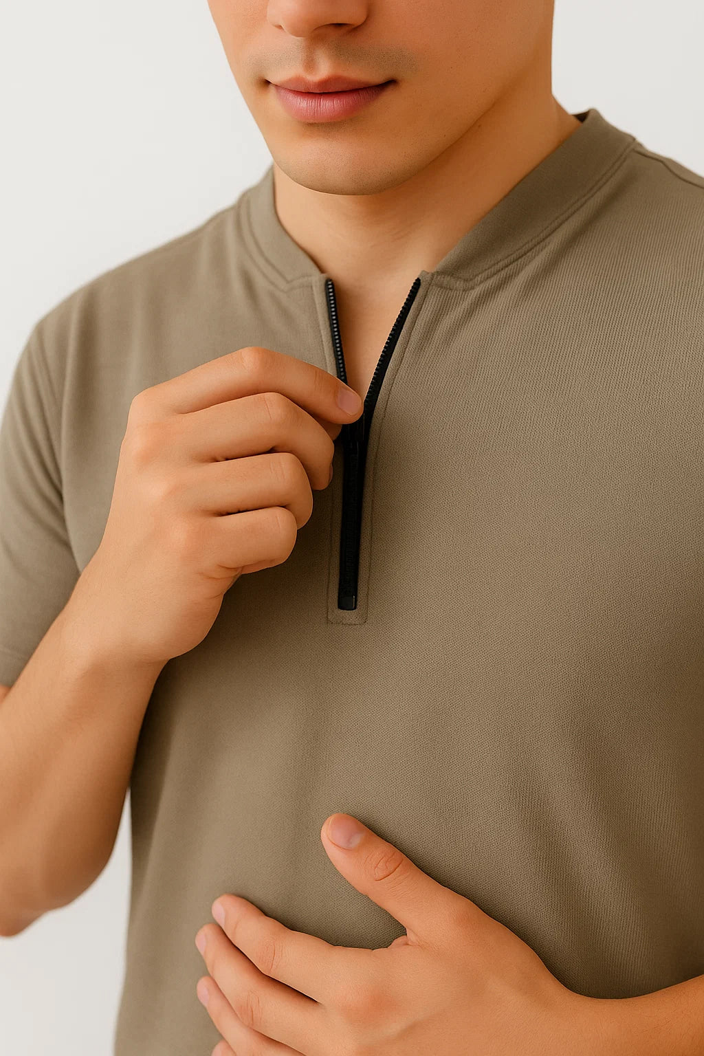 MEN ZIPPER POLO