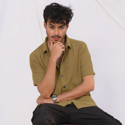 MEN'S TEXTURE BUTTON DOWN SHIRT