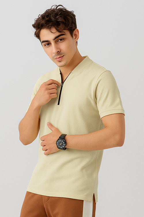 MEN ZIPPER POLO
