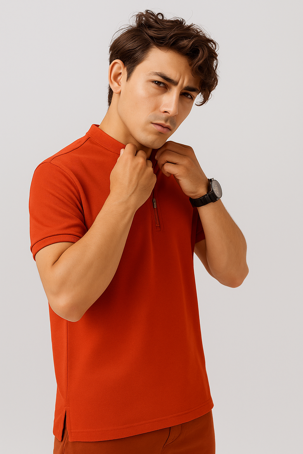MEN ZIPPER POLO
