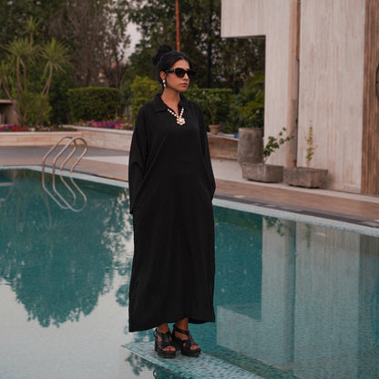 WOMEN'S COLLARED LONG DRESS