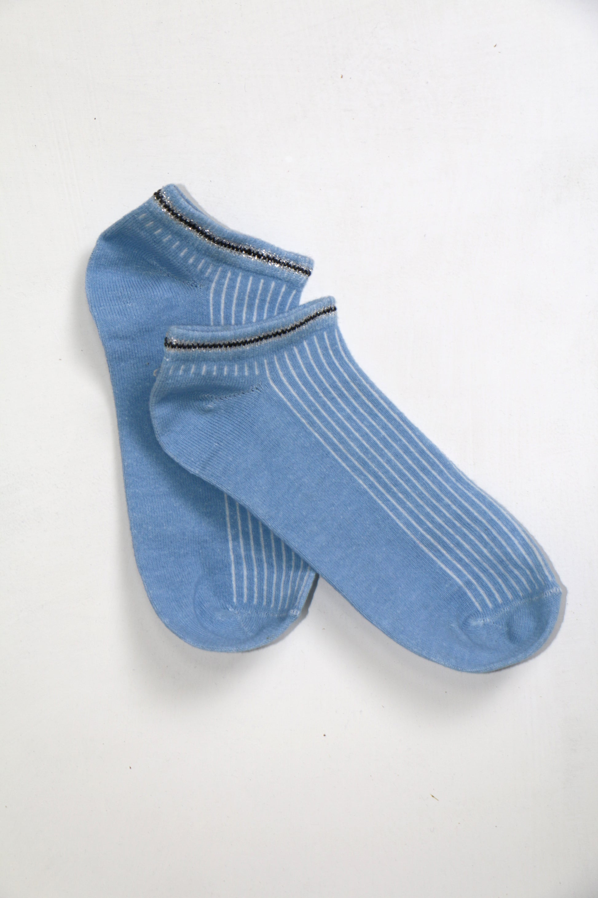 WOMEN LUREX (TILLA) TIPPED NO SHOW PACK OF 3 SOCKS