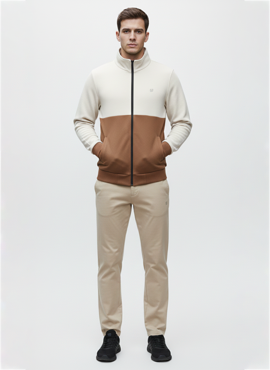 MEN'S COLOR BLOCKED OUTERWEAR JACKET