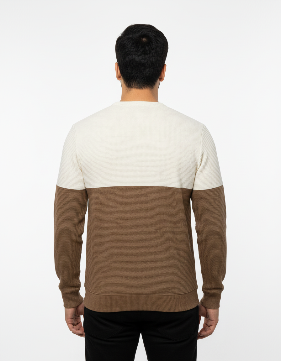 MEN'S HALF N HALF COLOR BLOCK SWEATSHIRT