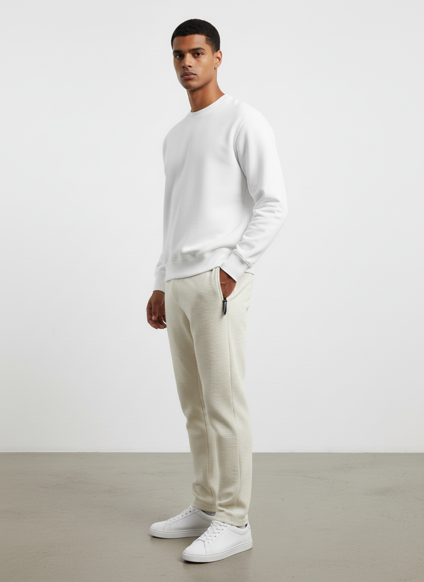 Men Waffle Knitted Trouser