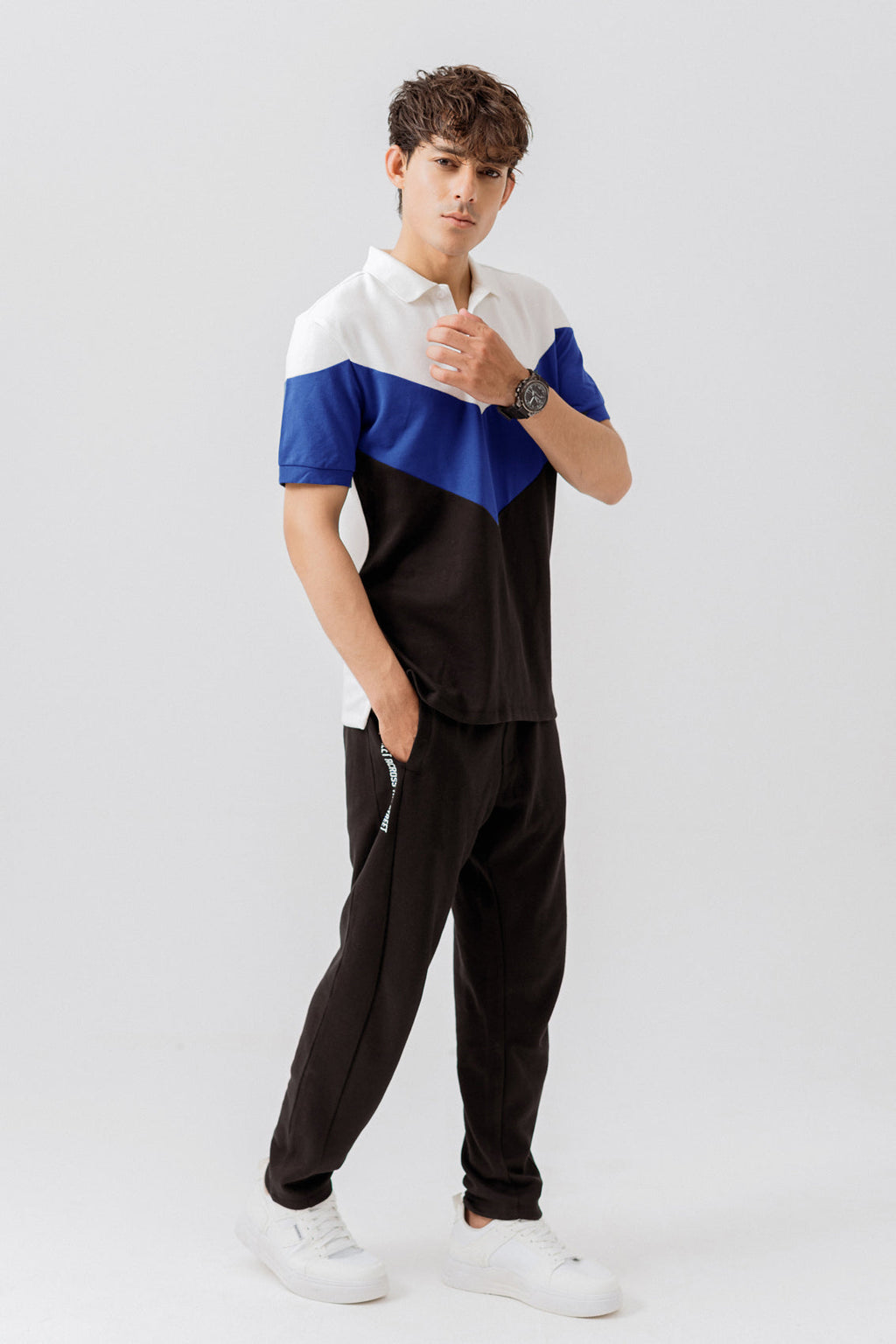 MEN PANELD POLO SHIRT