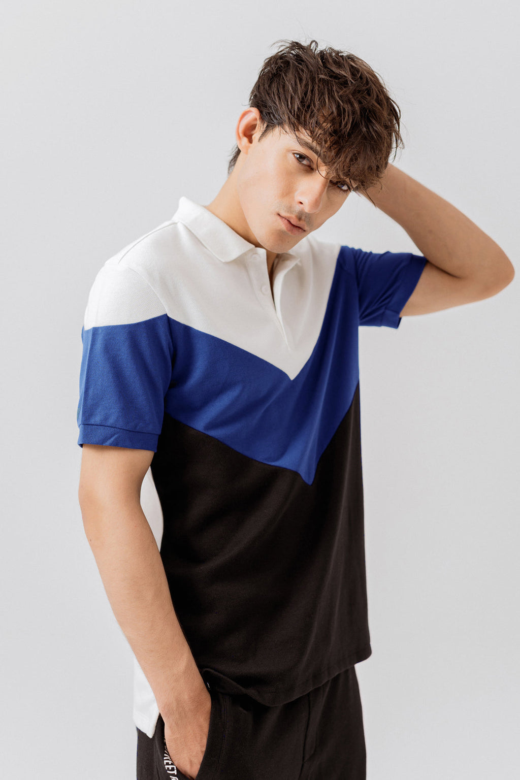 MEN PANELD POLO SHIRT