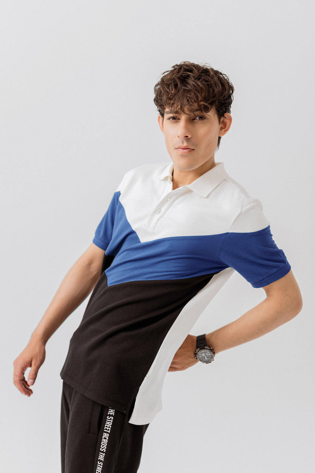 MEN PANELD POLO SHIRT