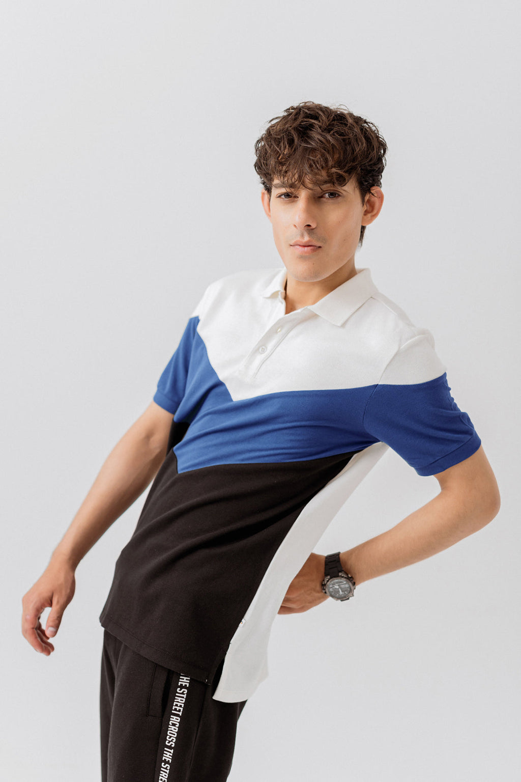 MEN PANELD POLO SHIRT