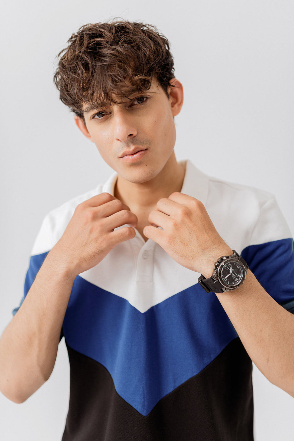 MEN PANELD POLO SHIRT