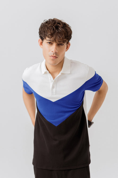 MEN PANELD POLO SHIRT