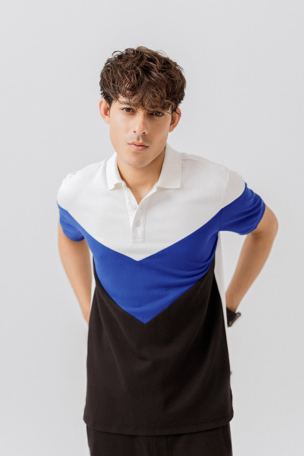 MEN PANELD POLO SHIRT