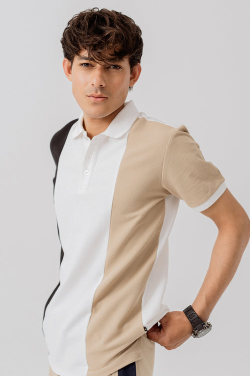 MEN PANELD POLO SHIRT