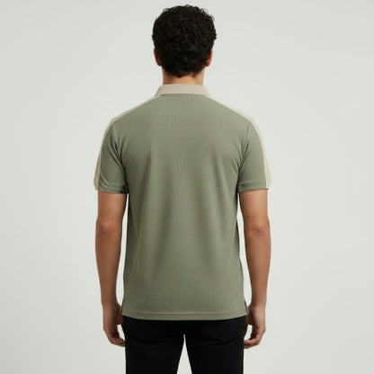 MEN'S PANALLED ZIPPER POLO
