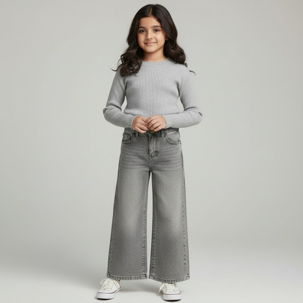 GIRL'S FLARED DENIM BOTTOM