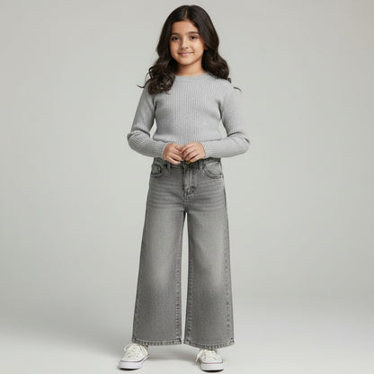 GIRL'S FLARED DENIM BOTTOM