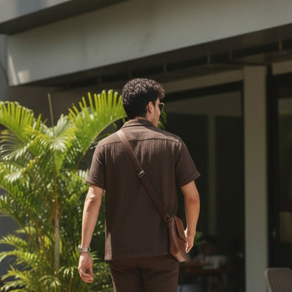 MEN'S TEXTURE BUTTON DOWN SHIRT