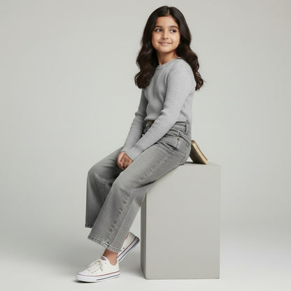 GIRL'S FLARED DENIM BOTTOM