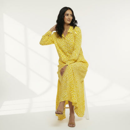 WOMEN'S COLLARED LONG DRESS