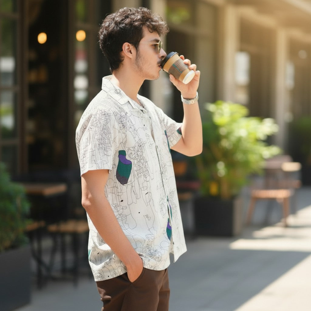 MEN'S ALL OVER PRINT CAMP COLLAR SHIRT