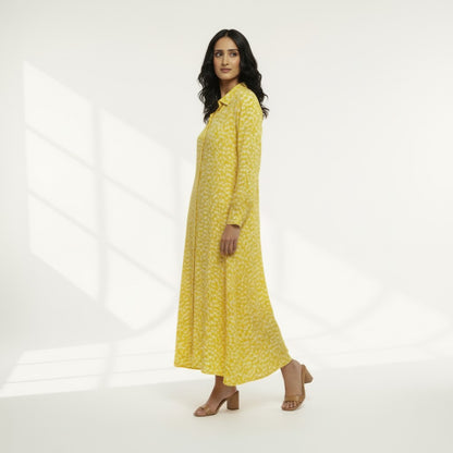 WOMEN'S COLLARED LONG DRESS