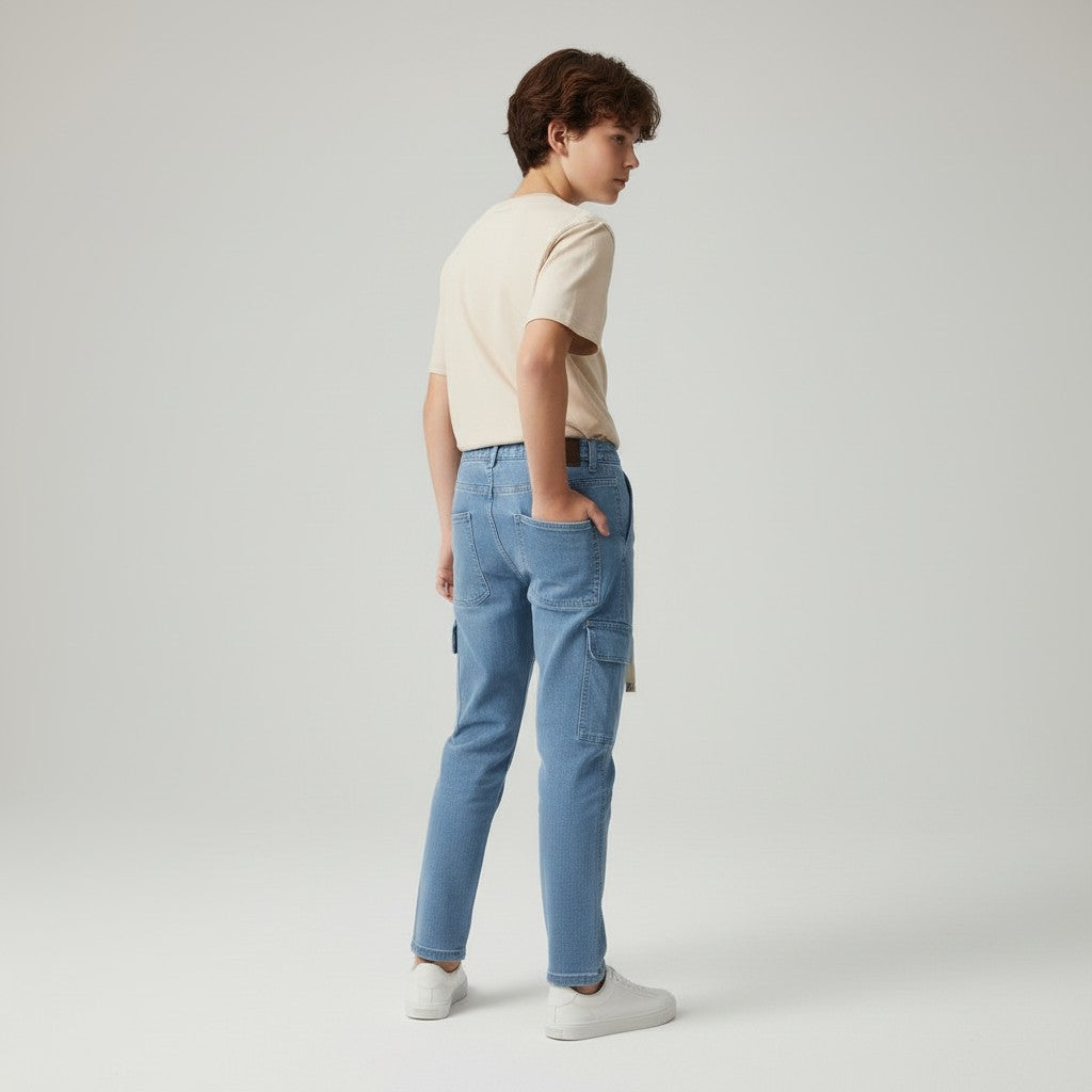 BOY'S DENIM CARGO BOTTOMS
