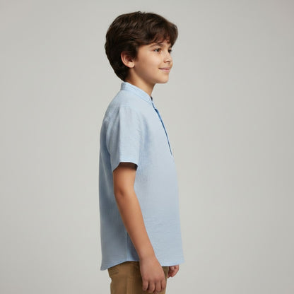 BOY'S BAN COLLAR SHIRT