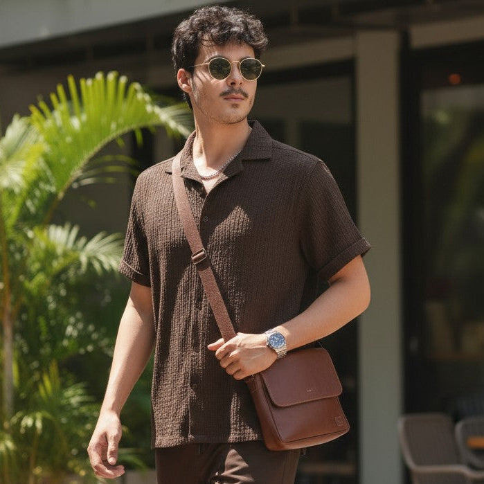 MEN'S TEXTURE BUTTON DOWN SHIRT