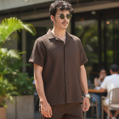 MEN'S TEXTURE BUTTON DOWN SHIRT