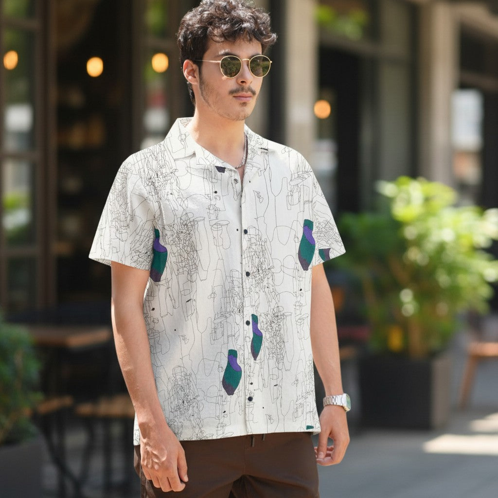 MEN'S ALL OVER PRINT CAMP COLLAR SHIRT