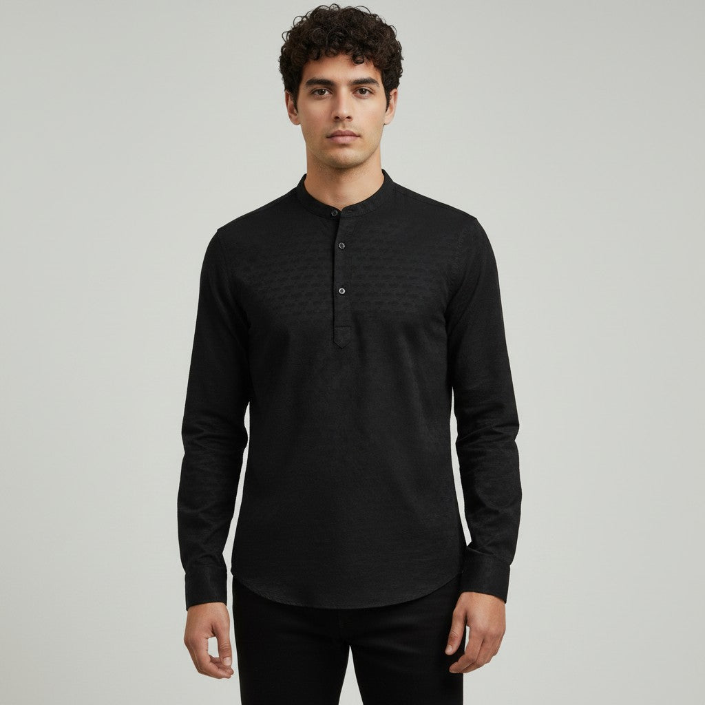 MEN'S BAN COLLAR SHIRT