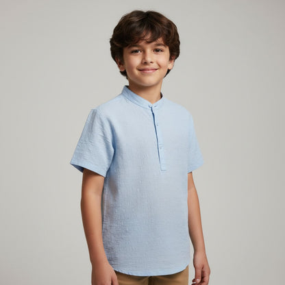 BOY'S BAN COLLAR SHIRT